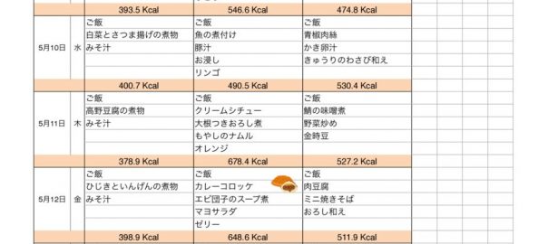 文書名 -つくも苑献立表H2905 (2)のサムネイル