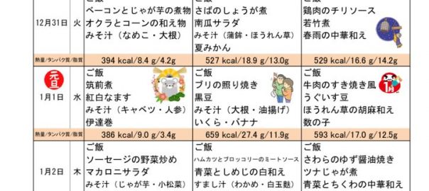 つくも苑献立表20201229.1のサムネイル