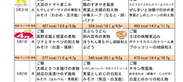 つくも苑献立表20200401のサムネイル