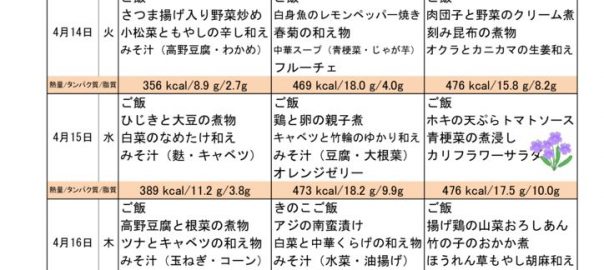 つくも苑献立表20200412のサムネイル